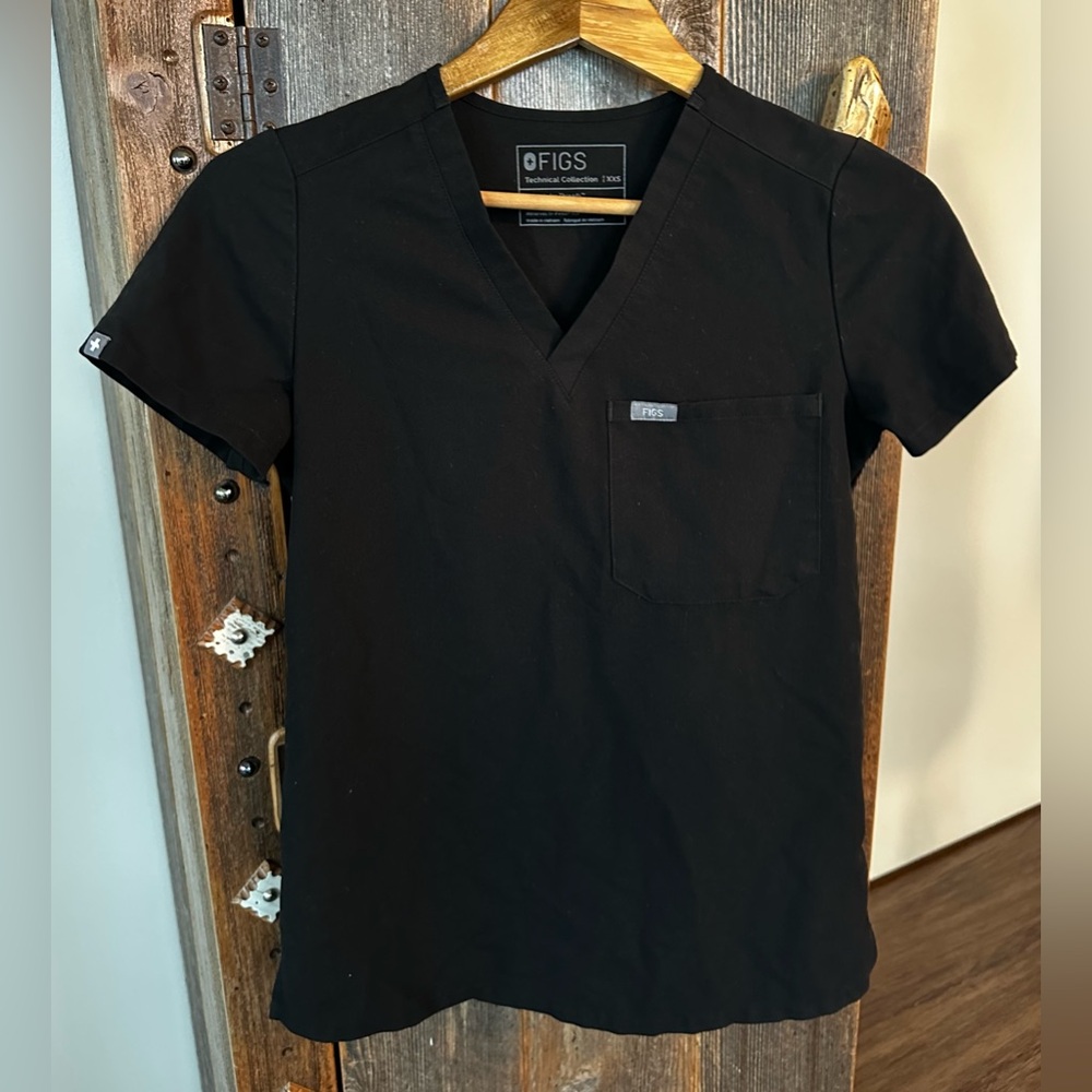 Figs Catarina One-Pocket Scrub Top in Black. Size XXS - Picture 4 of 10